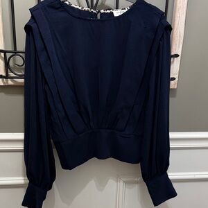 Umgee Elegant Navy Blue Women's Top L